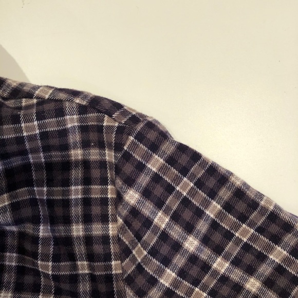 BRANDY MELVILLE X navy plaid button down shirt - Picture 2 of 2